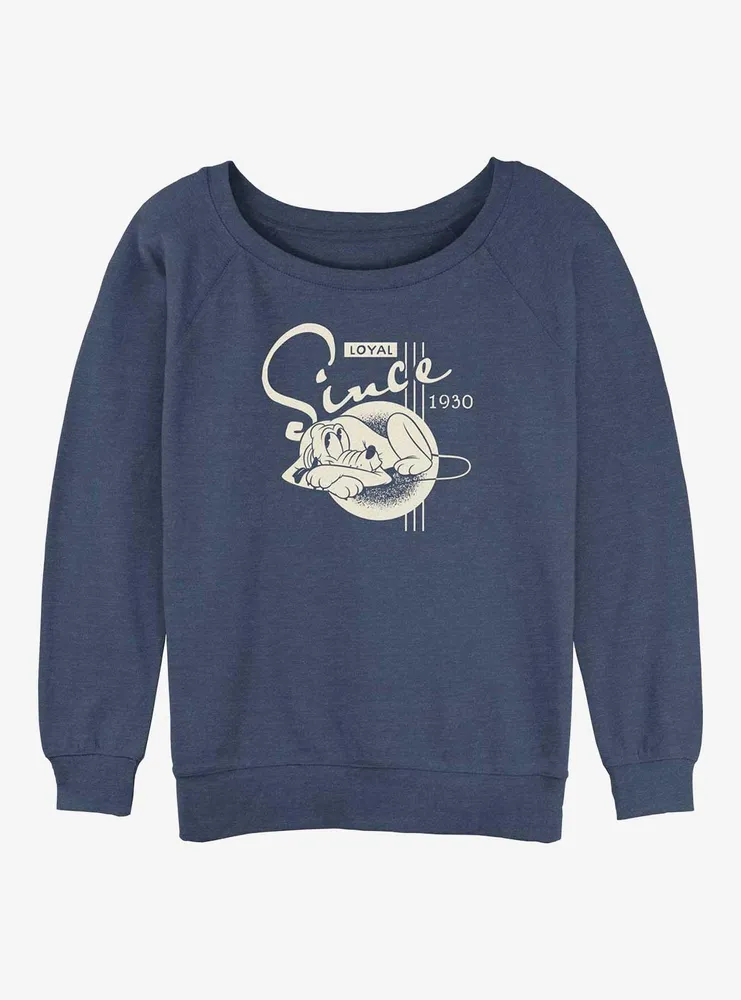 Disney100 Pluto Loyal Womens Slouchy Sweatshirt