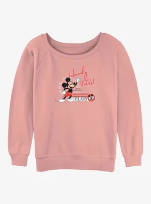 Disney100 Mickey Mouse Howdy Womens Slouchy Sweatshirt