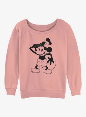 Disney100 Mickey Mouse Captain Sound Cartoon Womens Slouchy Sweatshirt