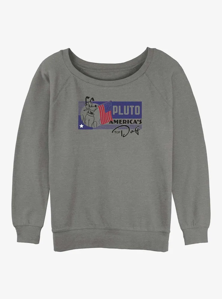 Disney100 Pluto America's Top Dog Womens Slouchy Sweatshirt