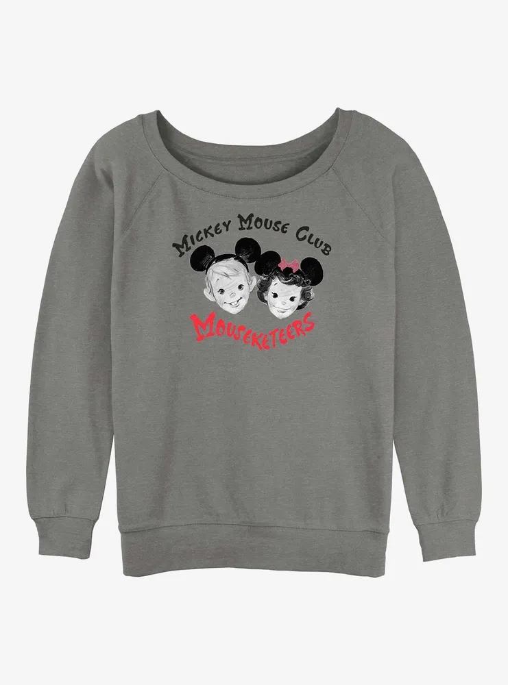 Disney100 Mickey Mouse Mouseketeers Club Womens Slouchy Sweatshirt