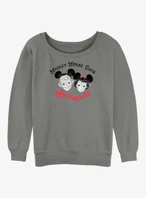 Disney100 Mickey Mouse Mouseketeers Club Womens Slouchy Sweatshirt