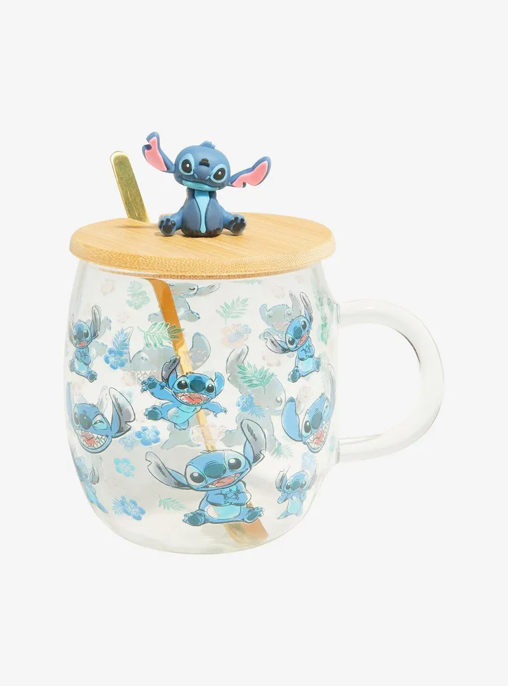 Disney Stitch Glass Mug With Lid