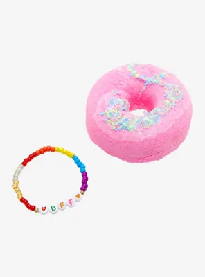 Pink Donut Bath Bomb With Bracelet