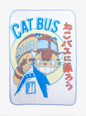 Studio Ghibli My Neighbor Totoro Cat Bus Throw Blanket