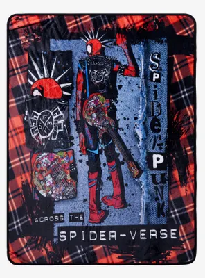 Marvel Spider-Man: Across The Spider-Verse Spider-Punk Throw Blanket