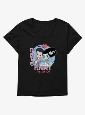 Universal Monsters Date Night Fang Out Womens T-Shirt Plus