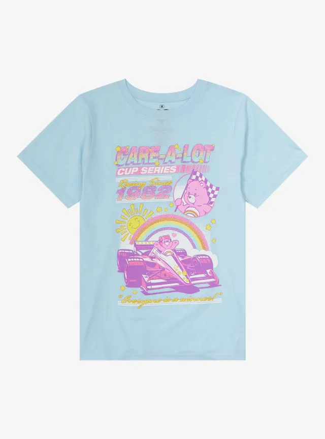 Hot Topic Care Bears Racing Crystalina Glitter Boyfriend Fit Girls T-Shirt