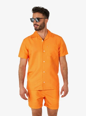 The Orange Summer Button-Up Shirt and Short