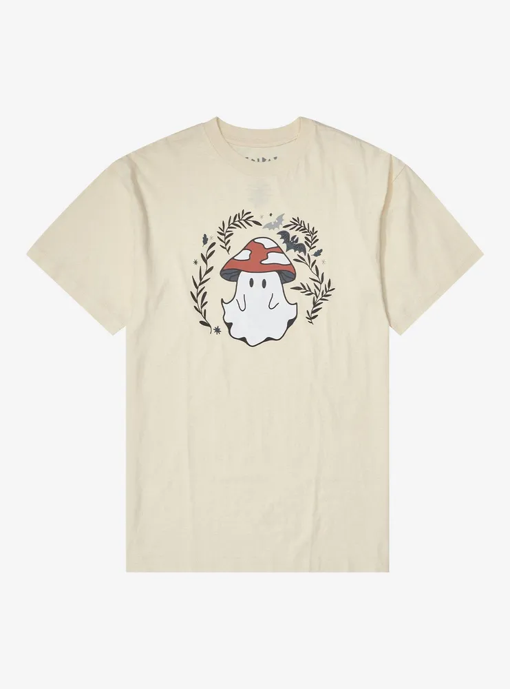 Mushroom Ghost Cream Boyfriend Fit Girls T-Shirt