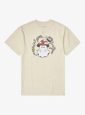 Mushroom Ghost Cream Boyfriend Fit Girls T-Shirt