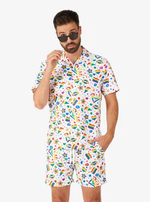 Pride Icons White Button-Up Shirt and Short