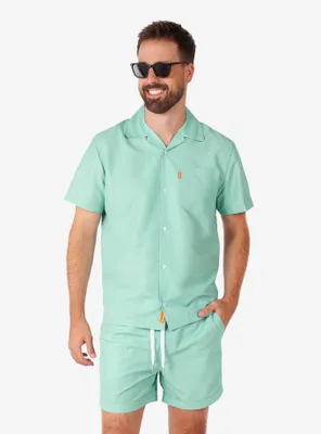 Magic Mint Summer Button-Up Shirt and Short