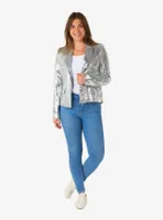 Sequins Silver Women's Blazer