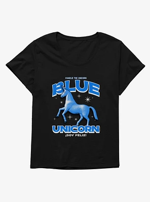 Charlie The Unicorn Blue Girls T-Shirt Plus