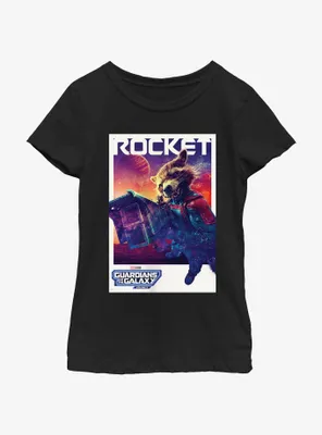 Guardians Of The Galaxy Vol. 3 Rocket Poster Youth Girls T-Shirt