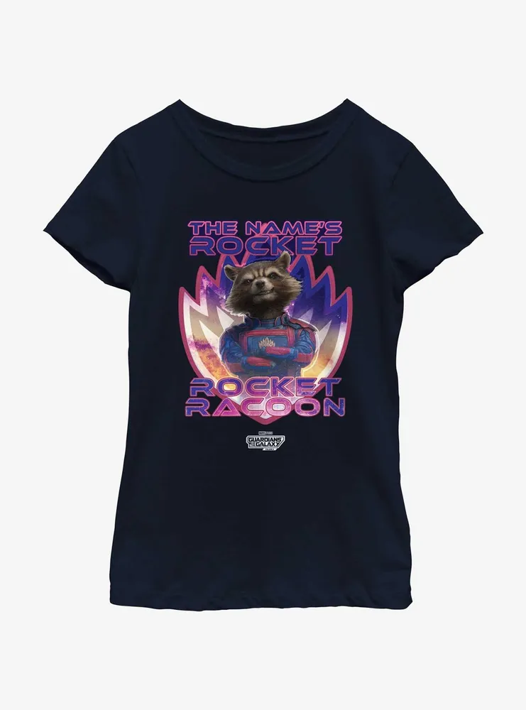 Guardians Of The Galaxy Vol. 3 Name's Rocket Racoon Youth Girls T-Shirt