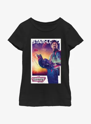 Guardians Of The Galaxy Vol. 3 Quill Starlord Poster Youth Girls T-Shirt