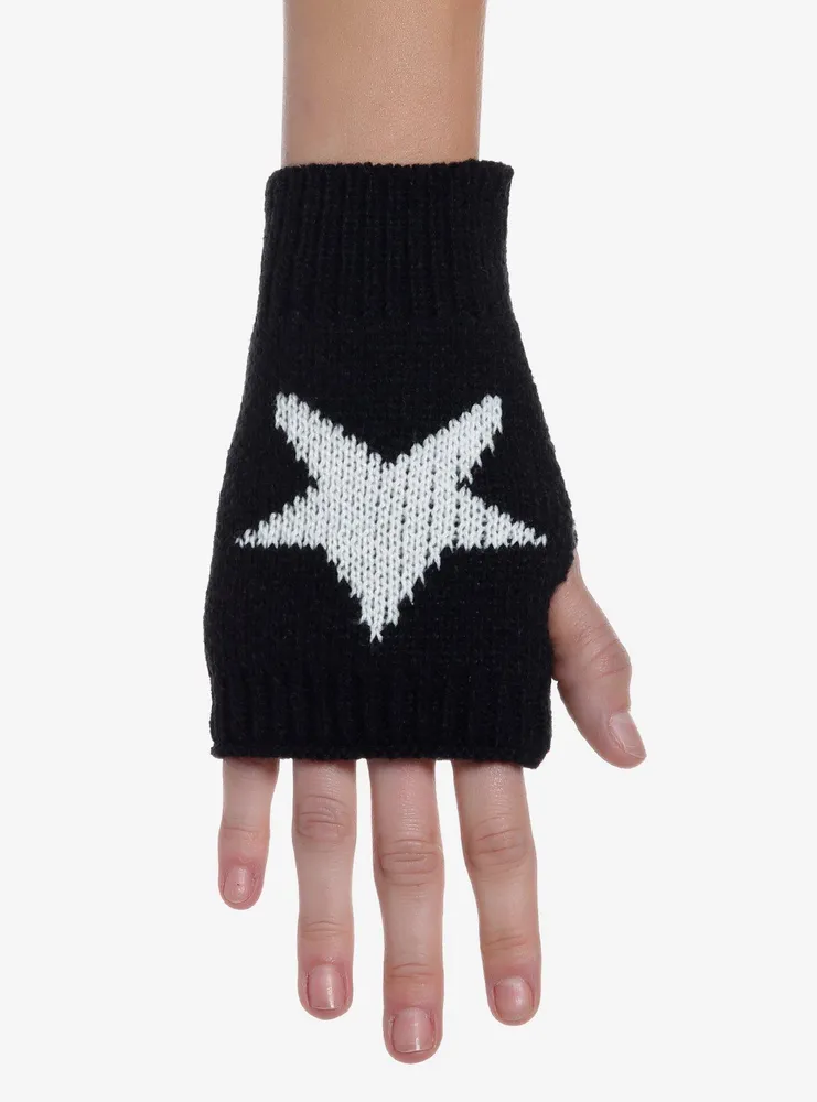 Hot Topic Star Intarsia Fingerless Gloves