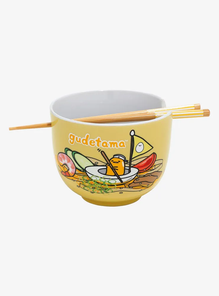 Sanrio Gudetama Boat Ramen Bowl and Chopsticks