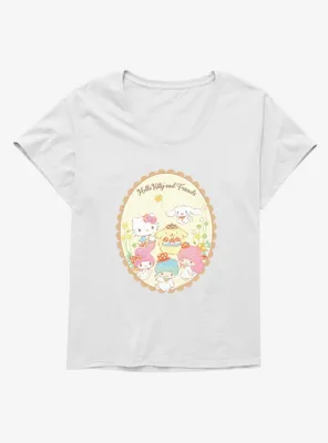 Hello Kitty And Friends Mushroom Cupcakes Womens T-Shirt Plus