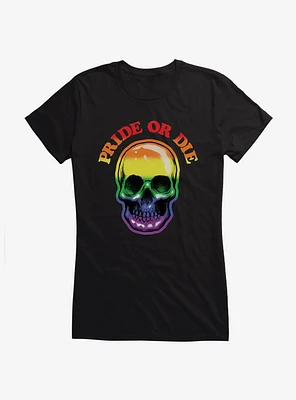 Pride Rainbow Skull Or Die Girls T-Shirt