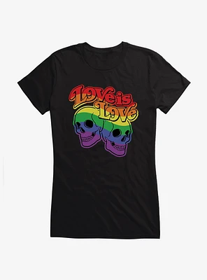 Pride Love Is Skulls Girls T-Shirt