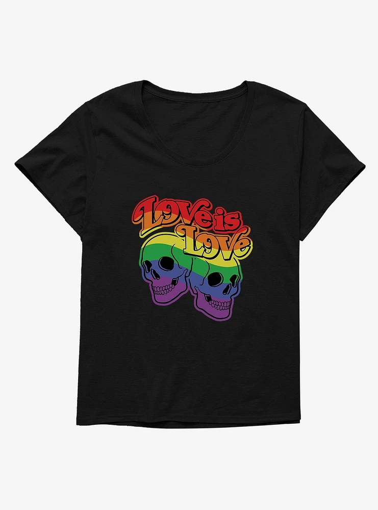 Pride Love Is Skulls Girls T-Shirt Plus