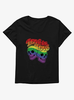 Pride Love Is Skulls Girls T-Shirt Plus