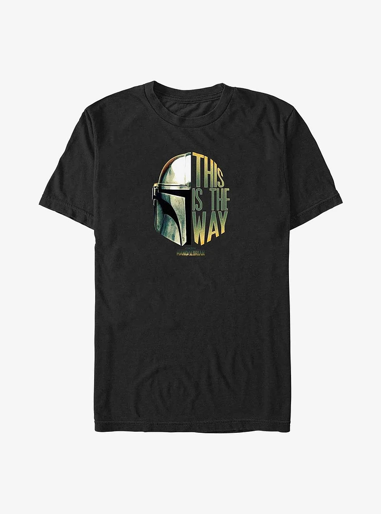 Star Wars The Mandalorian This Is Way Helmet Split Big & Tall T-Shirt