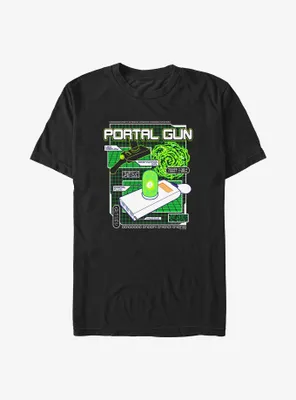 Rick & Morty Portal Gun Schematic Big Tall T-Shirt