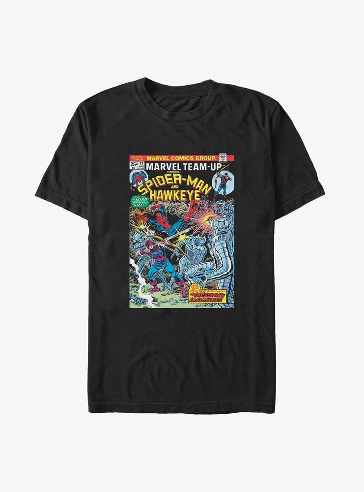 Marvel Spider-Man and Hawkeye Comic Cover Big & Tall T-Shirt