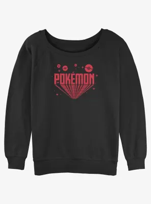 Pokemon Retro Title Womens Slouchy Sweatshirt