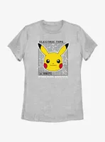 Pokemon Pikachu Electric Type Womens T-Shirt