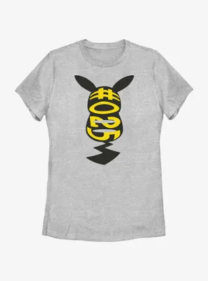 Pokemon Hashtag 025 Pikachu Silhouette Womens T-Shirt