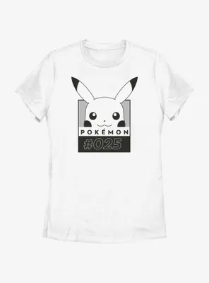 Pokemon Pikachu Face Number Womens T-Shirt
