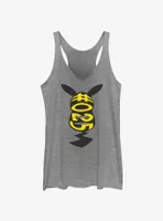 Pokemon Hashtag 025 Pikachu Silhouette Womens Tank Top