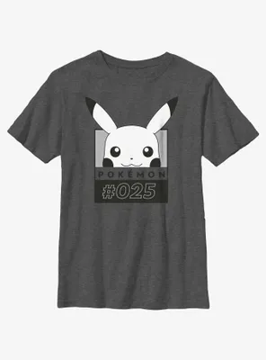 Pokemon Pikachu Face Number Youth T-Shirt