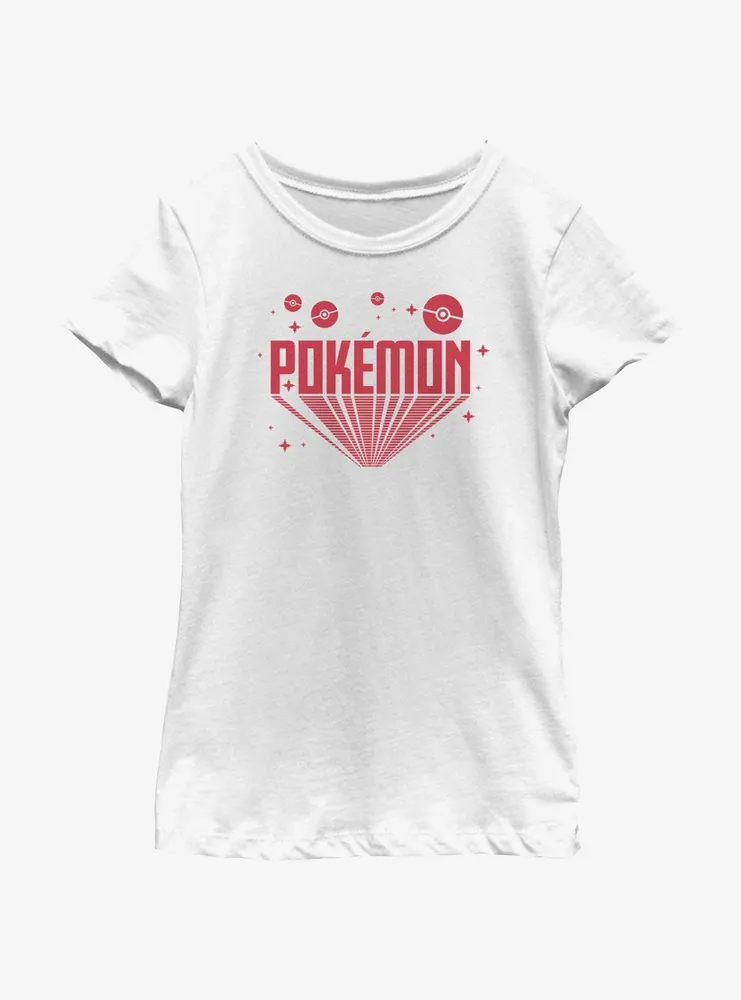 Pokemon Retro Title Youth Girls T-Shirt