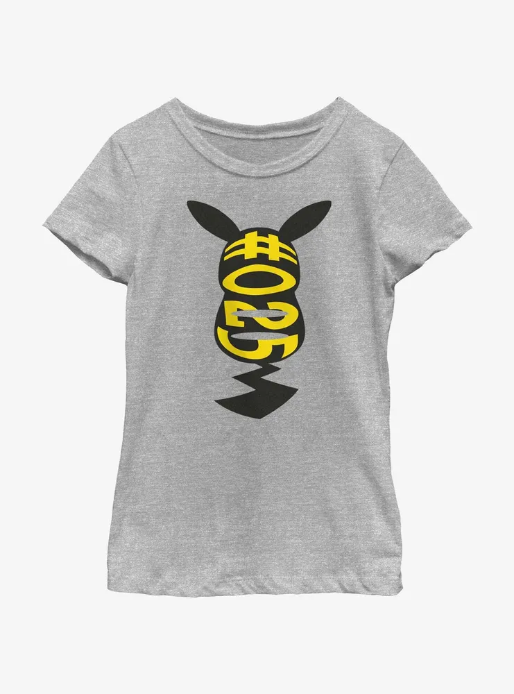 Pokemon Hashtag 025 Pikachu Silhouette Youth Girls T-Shirt