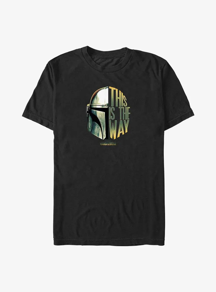 Star Wars The Mandalorian This Is Way Helmet Split Big & Tall T-Shirt