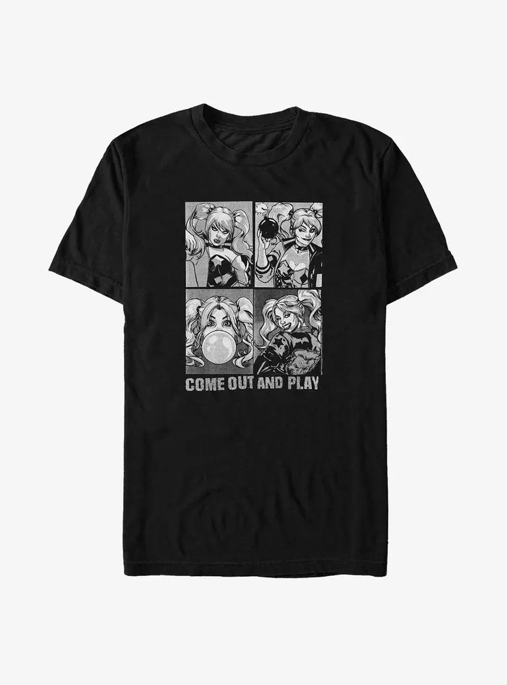 DC Comics Batman Harley Quinn Come Out and Play Poster Big & Tall T-Shirt