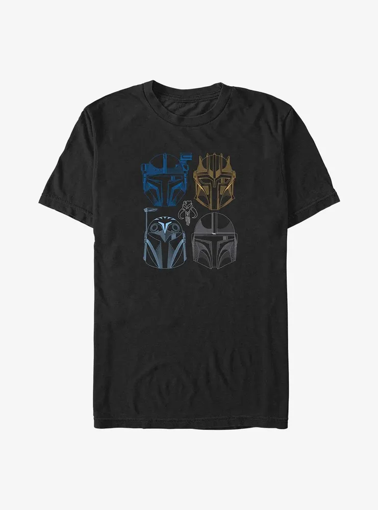 Star Wars The Mandalorian Helmet Line Up Big & Tall T-Shirt