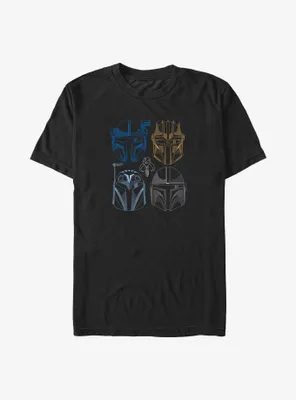 Star Wars The Mandalorian Helmet Line Up Big & Tall T-Shirt