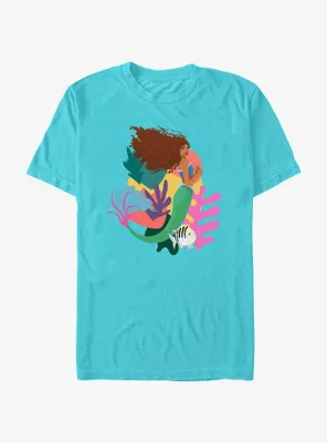Disney The Little Mermaid Live Action Ariel With Flounder T-Shirt