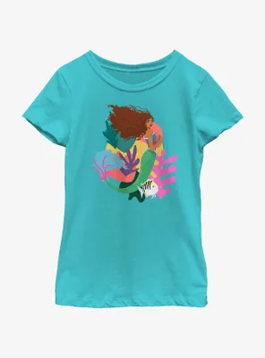 Disney The Little Mermaid Live Action Ariel With Flounder Youth Girls T-Shirt