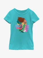 Disney The Little Mermaid Live Action Ariel With Flounder Youth Girls T-Shirt