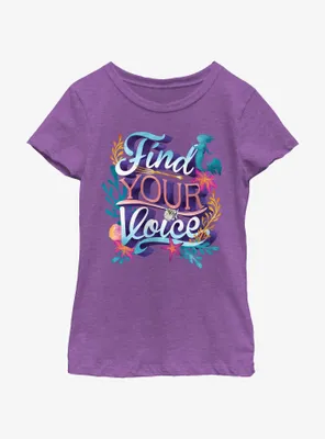 Disney The Little Mermaid Live Action Find Your Voice Sea Floral Youth Girls T-Shirt