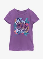 Disney The Little Mermaid Live Action Find Your Voice Sea Floral Youth Girls T-Shirt