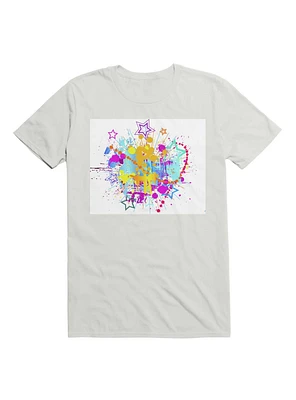Heart Colorful With Stars Abstract T-Shirt